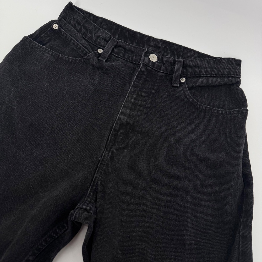 Faded Glory Straight Leg Jeans Womens 12 Black High Rise Vintage 465 Denim